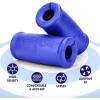 Yes4All Thick Dumbbell Handles Grips, Firm Rubber Barbell Grips, Great for Increasing Forearm Strength, Weightlifting, Muscle Building, Cable Attachments(Blue)