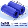 Yes4All Thick Dumbbell Handles Grips, Firm Rubber Barbell Grips, Great for Increasing Forearm Strength, Weightlifting, Muscle Building, Cable Attachments(Blue)
