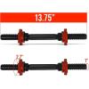 Yes4All Threaded Dumbbell Handles, 14/16/18/24 Inch Dumbbell Bar Pair, Chrome/Rubber Grip, Fit 1” or 1.15″ Plates, 4 Star-Lock Collars with Loose-Resistant Rubber Trims(Chrome – Black)
