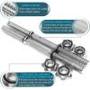 Yes4All Threaded Dumbbell Handles, 14/16/18/24 Inch Dumbbell Bar Pair, Chrome/Rubber Grip, Fit 1” or 1.15″ Plates, 4 Star-Lock Collars with Loose-Resistant Rubber Trims(Chrome/Rubber)
