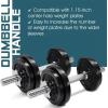 Yes4All Threaded Dumbbell Handles, 14/16/18/24 Inch Dumbbell Bar Pair, Chrome/Rubber Grip, Fit 1” or 1.15″ Plates, 4 Star-Lock Collars with Loose-Resistant Rubber Trims(Chrome/Rubber)