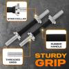 Yes4All Threaded Dumbbell Handles, 14/16/18/24 Inch Dumbbell Bar Pair, Chrome/Rubber Grip, Fit 1” or 1.15″ Plates, 4 Star-Lock Collars with Loose-Resistant Rubber Trims(Rubber)