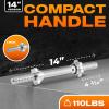Yes4All Threaded Dumbbell Handles, 14/16/18/24 Inch Dumbbell Bar Pair, Chrome/Rubber Grip, Fit 1” or 1.15″ Plates, 4 Star-Lock Collars with Loose-Resistant Rubber Trims(Chrome)