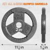 Yes4All Tri-Grip Handles Cast Iron Olympic Weight Plates, 2-Inch Weight Plates for Weight Lifting with Smooth and Durable Finish, Suitable for Strength Training Exercises (Single, Pair and Set)(C. 25LB (Single – Gray))