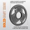 Yes4All Tri-Grip Handles Cast Iron Olympic Weight Plates, 2-Inch Weight Plates for Weight Lifting with Smooth and Durable Finish, Suitable for Strength Training Exercises (Single, Pair and Set)(A. 2.5LB (Single – Gray))