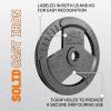 Yes4All Tri-Grip Handles Cast Iron Olympic Weight Plates, 2-Inch Weight Plates for Weight Lifting with Smooth and Durable Finish, Suitable for Strength Training Exercises (Single, Pair and Set)(E. 45LB (Single – Gray))