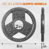 Yes4All Tri-Grip Handles Cast Iron Olympic Weight Plates, 2-Inch Weight Plates for Weight Lifting with Smooth and Durable Finish, Suitable for Strength Training Exercises (Single, Pair and Set)(B. 5LB (Single – Gray))