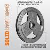 Yes4All Tri-Grip Handles Cast Iron Olympic Weight Plates, 2-Inch Weight Plates for Weight Lifting with Smooth and Durable Finish, Suitable for Strength Training Exercises (Single, Pair and Set)(I. 35LB (Pair – Gray))