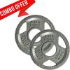 Yes4All Tri-Grip Handles Cast Iron Olympic Weight Plates, 2-Inch Weight Plates for Weight Lifting with Smooth and Durable Finish, Suitable for Strength Training Exercises (Single, Pair and Set)(F. 2.5LB (Pair – Gray))