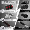 Yes4All Upgraded 44lbs/66lbs Pair Adjustable Weights Dumbbells Set, Free Weights Dumbbells Set with Connector, Cement Mixture(44lbs + Connector)