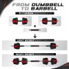 Yes4All Upgraded 44lbs/66lbs Pair Adjustable Weights Dumbbells Set, Free Weights Dumbbells Set with Connector, Cement Mixture(44lbs + Connector)