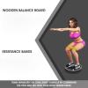 Yes4All Versatile Wooden Wobble Balance Trainer Board with 360 Degree Rotation(J. Combo Wooden Balance Board + Resistance Bands)