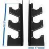 Yes4All Vertical Wall Mounted Olympic Barbell Holder, Barbell Storage Rack, Hanging Barbell Rack for Home Fitness Equipment(Black Horizontal Wall Mounted – 1 Pair)