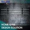 Yes4All Vertical Wall Mounted Olympic Barbell Holder, Barbell Storage Rack, Hanging Barbell Rack for Home Fitness Equipment(Black Horizontal Wall Mounted – 1 Pair)