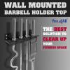 Yes4All Vertical Wall Mounted Olympic Barbell Holder, Barbell Storage Rack, Hanging Barbell Rack for Home Fitness Equipment(Black Vertical Wall Mounted – 4 Bars)