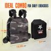 Yes4All Weight Vest Plate 5.75/8.75/14/ 19.75LB Pairs, Weighted plates for vest, Tactical Plate, Weight Plate with Curved Ergonomic Design for Running, Heavy Workout(F. UPGRADED – 20lbs- Vest with Plate – Black Camo)