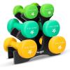 Dumbbell Neoprene 3-5-8lb pair + Metal Rack