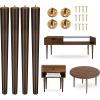 Yes4All 3 Inches Square Wood Furniture Legs Set of 4 – Wooden Replacement Feet for Couch – Adjustable Sofa, Ottomans Tapered Leg with Leveler – Brown Solid Wood Parts for Table, Chair(Round Wood)