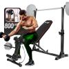 Yes4All Adjustable Weight Bench with Rack, 800lbs Workout Bench Press with Leg Extension, Preacher Curl Pad & Resistance Bands for Home Gym(A. Adjustable Weight Bench with Rack)