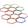 Yes4All Hex Agility Rings/Speed Rings with Carrying Bag – Hexagon Rings, Agility Hurdles for Agility Footwork Training(F. Colorful – 12 Rings)