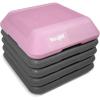 Yes4All High Arobic Step Platform & Stackable Risers – Adjustable 4″/6″/8″/10″/12″ Height – Choose Full Step Platform Set or 2-Pack Stackable Risers, Customize for Cardio & Aerobic Exercise(B. Pink/Grey)