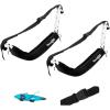 Yes4All Kayak Storage Hooks, Heavy-Duty Premium Foam Padded Surfboard Wallmount Rack, Set of 2 SUP Paddle Board Rack Hold up to 125 Lbs/Canoe, Bike, Kayak Storage Hook Indoor & Outdoor Hangers,Black(A. 1 LEVELS – 1 PAIR)
