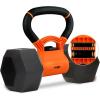 Yes4All Kettlebells Grip, Dumbbell Grip Handle, Convert Dumbbells into Kettlebell for Home Gym, Kettlebell for Weights Plate(B. Orange/Black Upgraded)