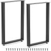 Yes4All Metal Table Legs, 28 inch Height with Adjustable Protector Levelers, Zig Zag Heavy Duty, Black, Bear Up to 800lb, Set of 2(Rectangular)