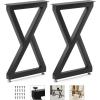 Yes4All Metal Table Legs, 28 inch Height with Adjustable Protector Levelers, Zig Zag Heavy Duty, Black, Bear Up to 800lb, Set of 2(Zig Zag)