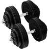 Yes4All Old School Adjustable Dumbbell Set with Weight Plates, Star Lock Collars/Connector, 40lbs to 200lbs Adjustable Weight Plates Set(L. 170LB or 85LB Dumbbell Pair – Black)