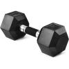 Yes4All Rubber Grip Encased Hex Dumbbell – Hand Weights With Anti-Slip 5-50 LBS Single(E. 25 Pounds)