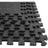 Yes4All Rubber Gym Flooring for Home Gym, 0.56″ Thick Gym Flooring Tiles, EVA Foam Mats with Rubber Top, Protective Flooring Mat(White Dot)