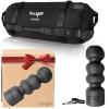Yes4All Sandbags for Working Out, Unfilled Sand Bags for Weight Training with Handles, Combo Adjustable Workout Bag (50-125 LB) & Epp Wave Foam Roller