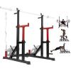 Yes4All Squat Rack for Home Gym, Adjustable Barbell Stand Rack, Multi-Function Weight Lifting, Dip Bar Station, Bench Press Rack Stand, Weight Plate Storage – Capacity Up to 600LBS(Adjustable Squat Rack – Black & Red – 690 lbs)