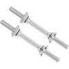 Yes4All Threaded Dumbbell Handles, 14/16/18/24 Inch Dumbbell Bar Pair, Chrome/Rubber Grip, Fit 1” or 1.15″ Plates, 4 Star-Lock Collars with Loose-Resistant Rubber Trims(Chrome)