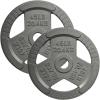Yes4All Tri-Grip Handles Cast Iron Olympic Weight Plates, 2-Inch Weight Plates for Weight Lifting with Smooth and Durable Finish, Suitable for Strength Training Exercises (Single, Pair and Set)(J. 45LB (Pair – Gray))