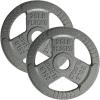 Yes4All Tri-Grip Handles Cast Iron Olympic Weight Plates, 2-Inch Weight Plates for Weight Lifting with Smooth and Durable Finish, Suitable for Strength Training Exercises (Single, Pair and Set)(H. 25LB (Pair – Gray))