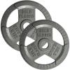 Yes4All Tri-Grip Handles Cast Iron Olympic Weight Plates, 2-Inch Weight Plates for Weight Lifting with Smooth and Durable Finish, Suitable for Strength Training Exercises (Single, Pair and Set)(I. 35LB (Pair – Gray))