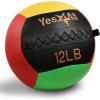 Yes4All Wall Ball, Soft Leather Weighted Iron Sand Ball for Dynamic Multifunctional Exercise, 6 LB – 30 LB(C. Premium Vibrant)