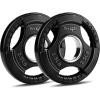 Yes4All Weight Plate Grip Rubber Coated For Weightlifting & Strength Training, Cast Iron – 2.5LB – Pair