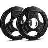 Yes4All Weight Plate Grip Rubber Coated For Weightlifting & Strength Training, Cast Iron – 5LB – Pair