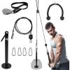 Yes4All Weight Plate Loading Pin 1 inch and 2 inch, Fitness LAT Cable Pulley System Gym, Heavy Duty Gym Equipment for Home with Tricep Rope Cable Attachment(F. (Black) For 1 & 2 inch Weight Plate: Pulley System with Loading Pin + Tricep Rope)