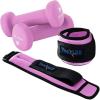 Yes4All Wrist & Ankle Weights Pair 1lb -10lbs, Adjustable Strap for Walking, Jogging, Pilates, Gym Fitness Workout for Women, Men(I. Combo Wrist Weight (1.5lbs x2) + Dumbbell (2lbs x 2) – (Beige/Purple))