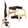 Yes4All Yoga Headstand Bench with PU Pads Thickness Foam, Wooden Yoga Inversion Chair for Balance Training,Core Strengthening – P.A.(A. Black)