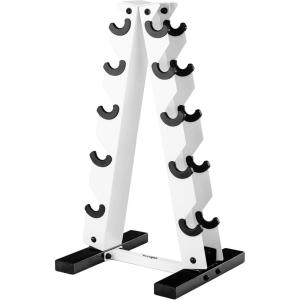 YES4ALL Dumbbell Rack Stand Only, 5 Tier A Frame Weight Rack for Dumbbells(White)