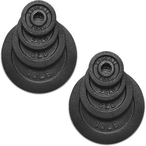Yes4All 1.15 Inch Cast Iron Weight Plate – Ideal for Dumbbell Handle, Strength Training & Weightlifting (Set)(2×1.25lb + 2×2.5lb + 2x5lb +10lb (Set of 8))