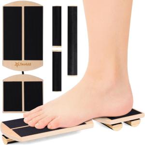 Yes4All 350LBS Professional Wooden Balance Board for Leg Workout, Anti-Slip Rocker Board, Wobble Board for Standing Desk(Natural Wood)