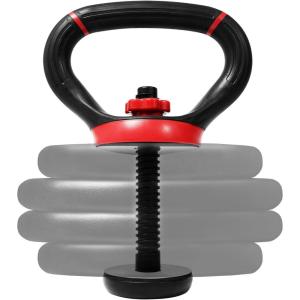 Yes4All Adjustable Kettlebell Handle for Weight Plates, Dumbbell Converter for Strength Training Kettlebells, Home Gym(B. Red – Single)