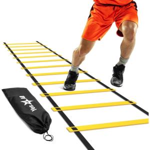 Yes4All Agility Ladder Speed Training Equipment, Adjustable Football Ladder for All Ages with Carry Bag, Durable, Portable, Multiple Colors & Rungs(B. 12 Rung – Yellow)