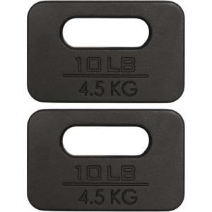 Yes4All Cast Iron Rucking Weight for Backpack, Training Weight Plate with Ergonomic Rounded Handle, Protective Glossy Finish for Weighted Walking, Hiking, Rucking, Resistance Workout, 10 LB(H. 2x10LB)